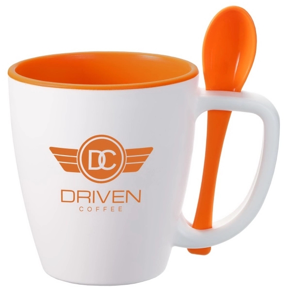 Double wall insulated mug with spoon.  Perfect for soups and... from ASI 52840 Evans Manufacturing