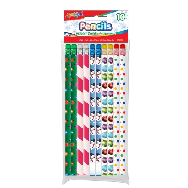Holiday Theme # 2 Fashion Pencils with Eraser - 10 Pack... from ASI 67675 Liqui-Mark Corp