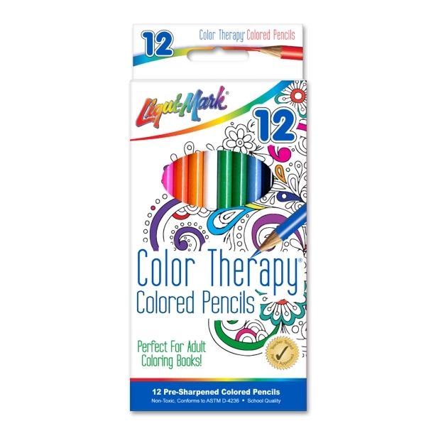 12 Pack Color Therapy  Colored Pencils 7" Pre-Sharpened - Assorted... from ASI 67675 Liqui-Mark Corp