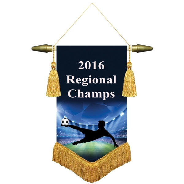 6" x 9" Digitally Printed Podium Banners, V Bottom with Fringe... from ASI 80228 Quinn
