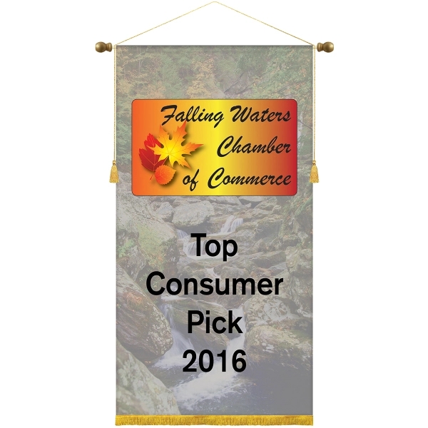 26" x 48" Custom Digitally Printed Podium Banner Straight Bottom with... from ASI 80228 Quinn
