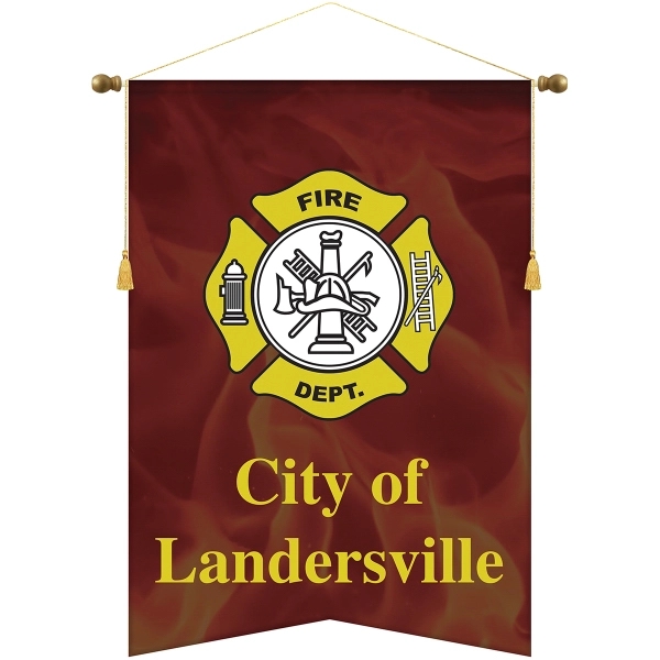 30" x 42" Custom Digitally Printed Podium Banner Angle Cut without... from ASI 80228 Quinn