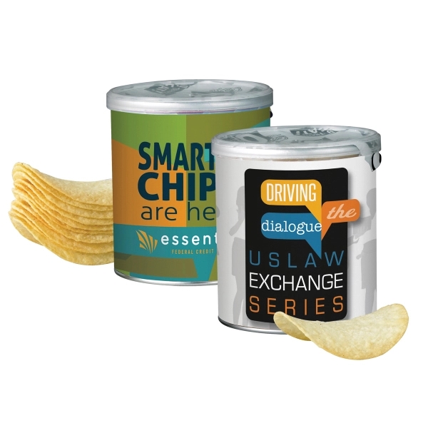 Customizable chip can filled with original flavor Pringles®... from ASI 71685 Midnite Snax®