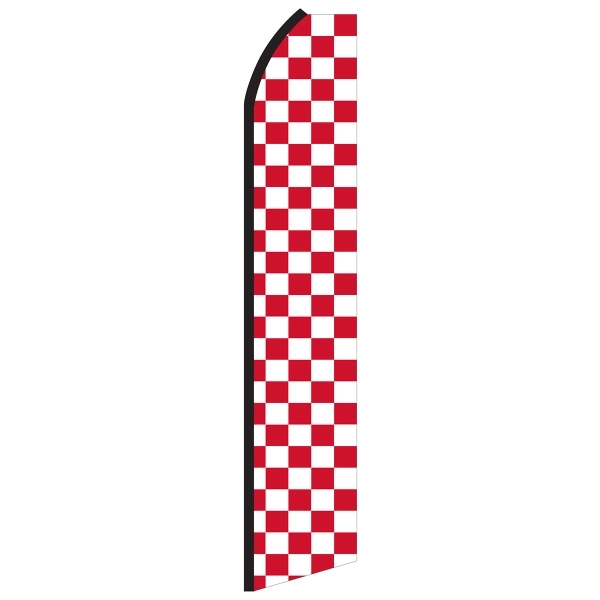12' Digitally Printed Red/White Checkered Swooper Banner... from ASI 80228 Quinn
