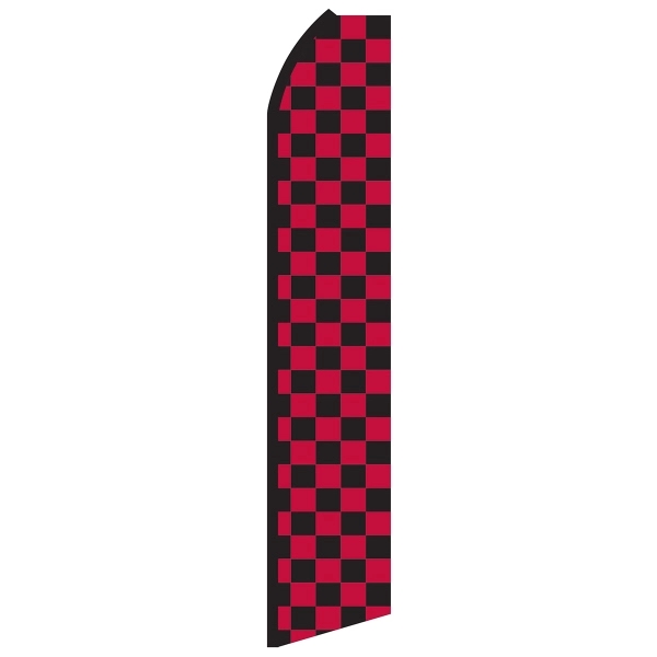 12' Digitally Printed Red/Black Checkered Swooper Banner... from ASI 80228 Quinn