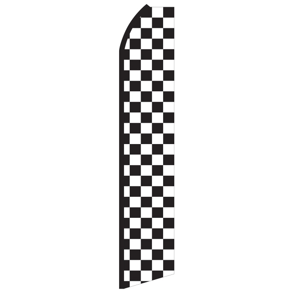12' Digitally Printed Black/White Checkered Swooper Banner... from ASI 80228 Quinn