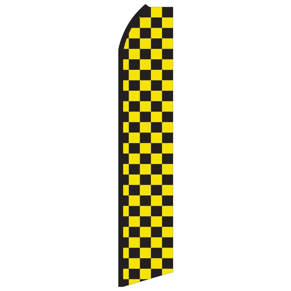 12' Digitally Printed Black/Yellow Checkered Swooper Banner... from ASI 80228 Quinn