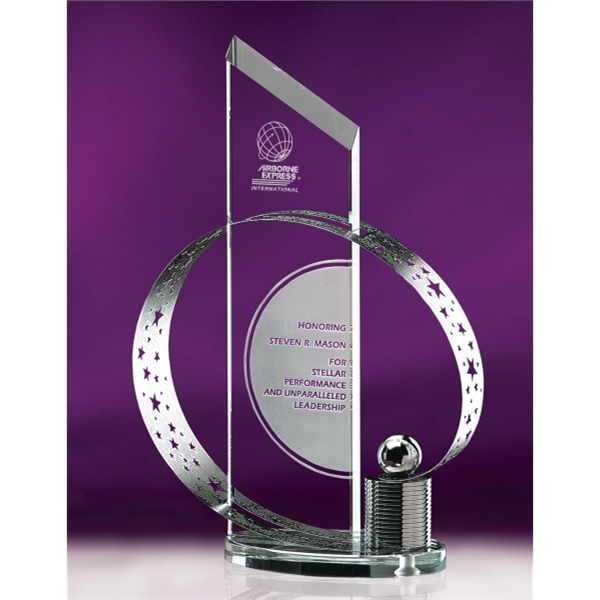 Celestial award made of crystal with sparkle and a sweeping motion... from ASI 62985 J. Charles