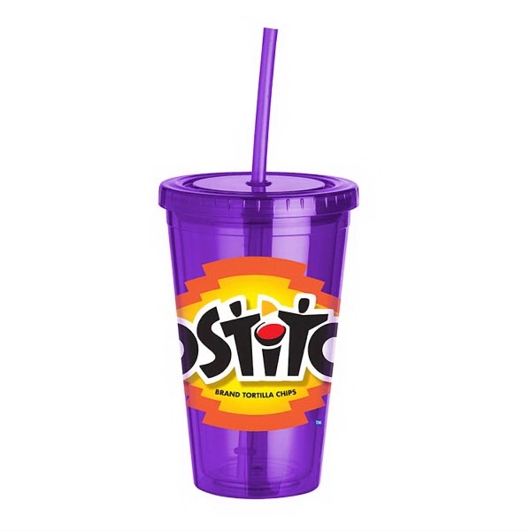 16 oz. acrylic plastic double-walled cup with matching color screw-top lid... from ASI 88060 Snugz/USA Inc / Sweda®