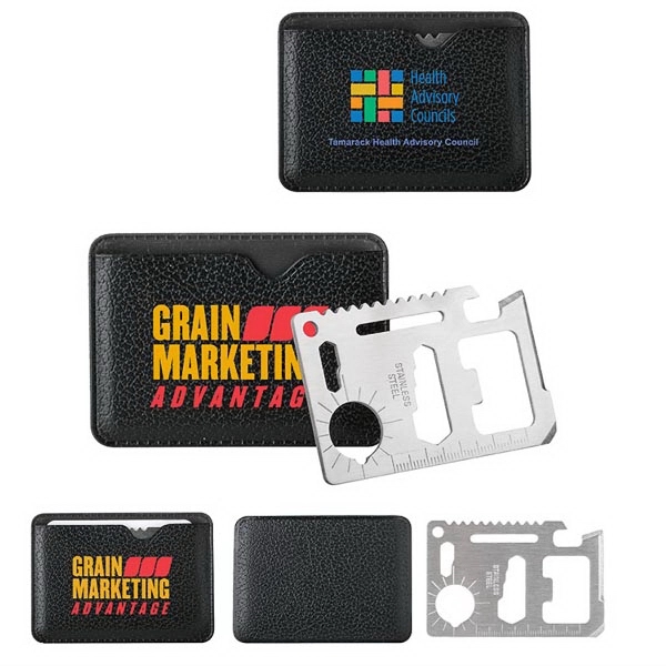 2 11/16" x 1 3/4" 11-in-1 wallet-sized multi-tool made of steel... from ASI 88060 Snugz/USA Inc / Sweda®