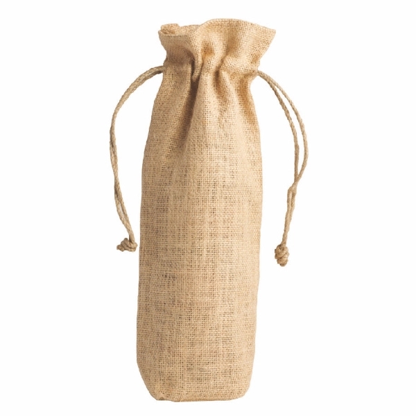 6 1/4" X 14" wine bottle bag made of natural jute... from ASI 55450 Franmara Inc