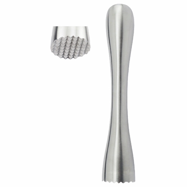 Customizable 7" stainless steel muddler with 50 mashing teeth. Dishwasher safe.... from ASI 55450 Franmara Inc