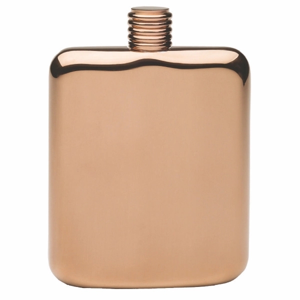 4 1/8" x 3 1/4" six-ounce copper plated pocket flask with... from ASI 55450 Franmara Inc