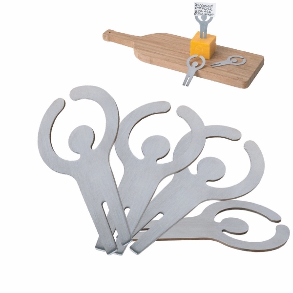 2 3/4" stainless steel stick figure -shaped cheese marker that holds... from ASI 55450 Franmara Inc