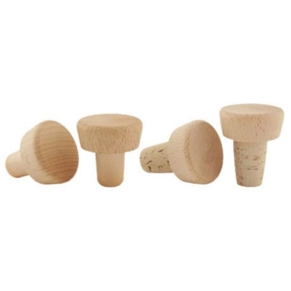 Wood top 1 3/4" x 1 1/2" bottle stopper with food-grade... from ASI 55450 Franmara Inc