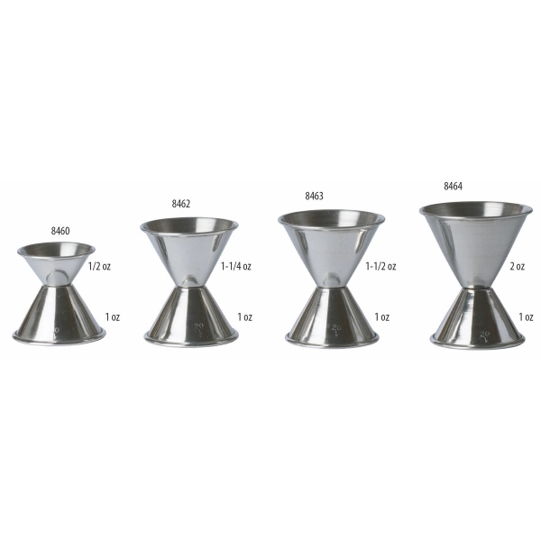 Stainless steel double jigger 1 and 2 ounce graduated cups with... from ASI 55450 Franmara Inc