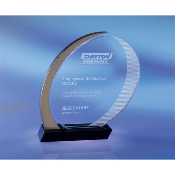 Traveler award with a curvilinear design made of heavy clear and... from ASI 62985 J. Charles