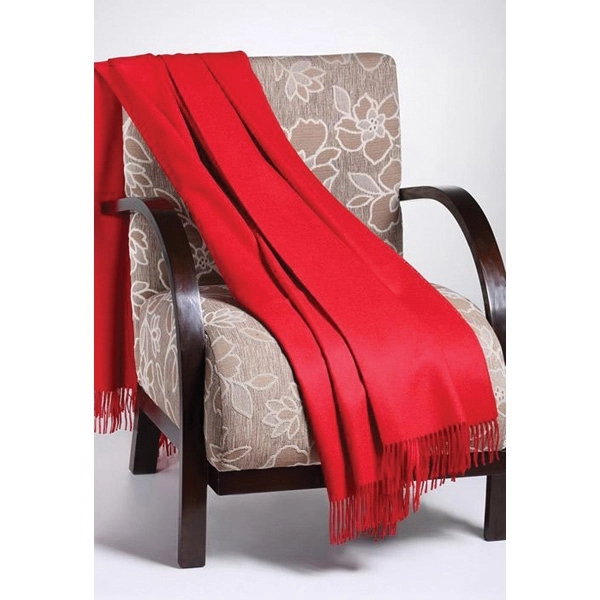 Red soft alpaca throw blanket. Add embroidery, patch or label for... from ASI 98085 Wolfmark