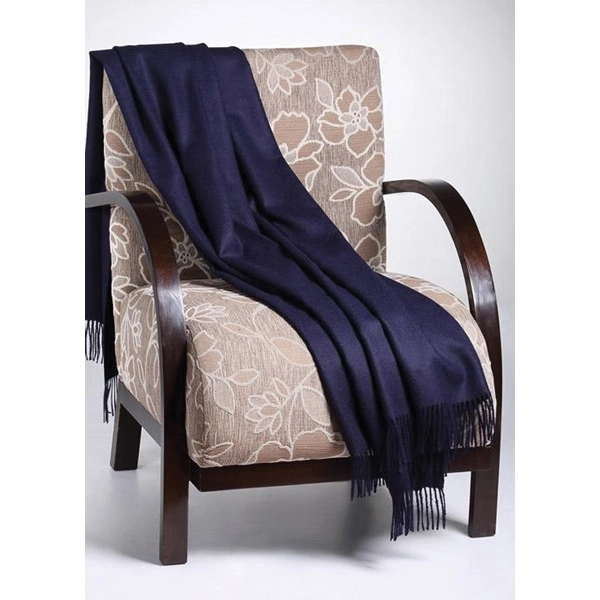 Navy soft alpaca throw blanket. Add embroidery, patch or custom label... from ASI 98085 Wolfmark