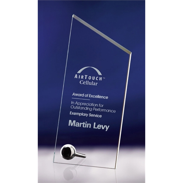 Ergo award made of jade crystal and polished chrome with lines... from ASI 62985 J. Charles