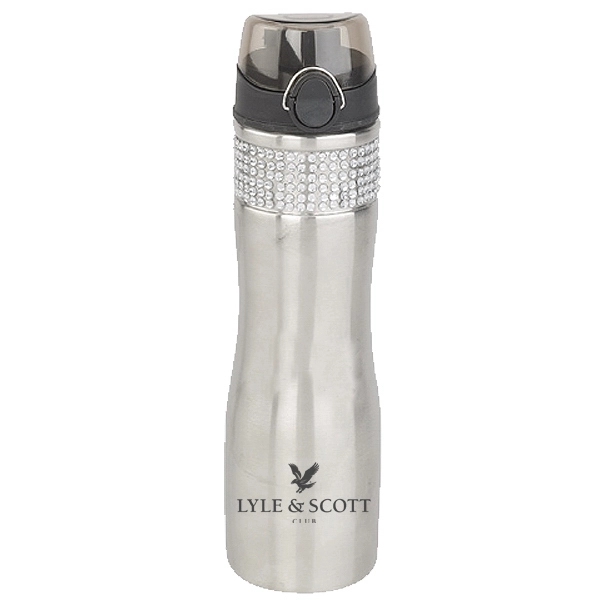 Gem stainless steel water bottle. 24oz. with flip action lid, embedded... from ASI 40544 Binaco / Binaline