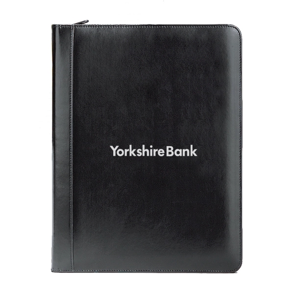 Handsome 1" black ringfolio with zippered closure.... from ASI 56070 Gemline / Gemline®