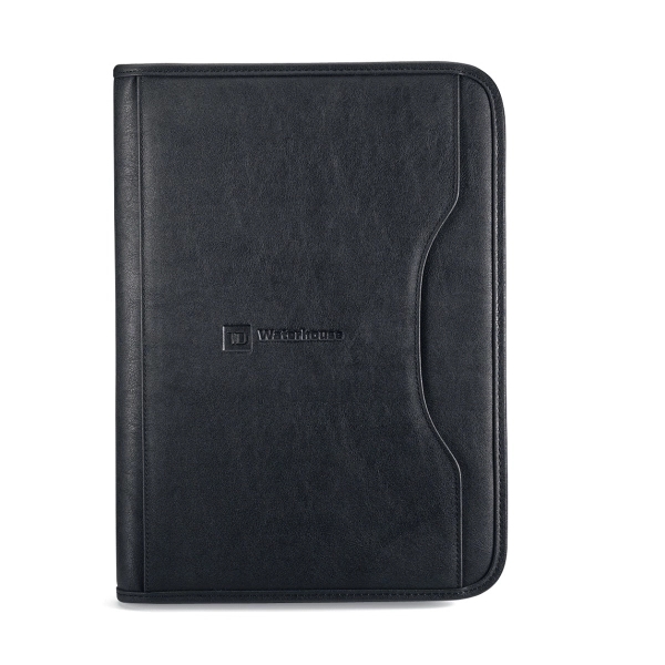 Black vegan leather padfolio with curved exterior pocket.... from ASI 56070 Gemline / Gemline®