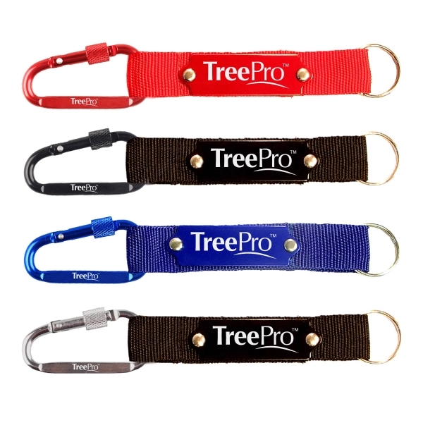 Carabiner with secured screw and metal plate, solid aluminum construction.... from ASI 74585 Nu Promo International / Nu Promo Line