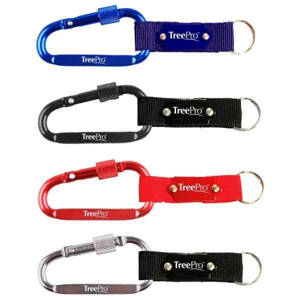 Carabiner with secured screw and metal plate, solid aluminum construction.... from ASI 74585 Nu Promo International / Nu Promo Line