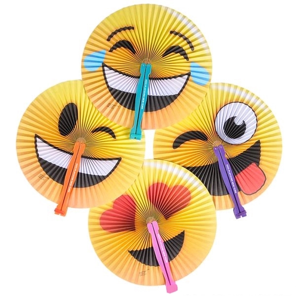 Emoji Folding Fan With Plastic Handle.... from ASI 52710 Lincoln Line