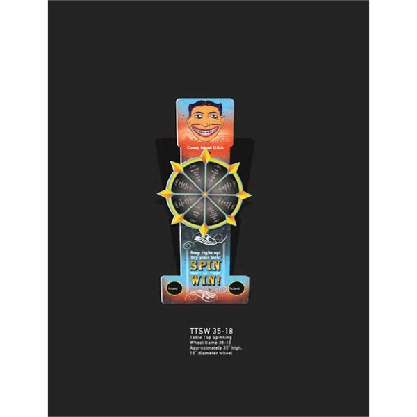 Customizable 35" x 18" Styrene spinning wheel game of chance with... from ASI 68207 MAC Specialties Ltd / Sport Products Sport Products Plus