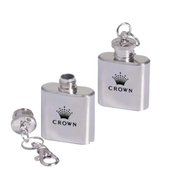 Stainless steel flask key ring with twist off cap.... from ASI 31570 Advantage Industries / AdVantage Line®