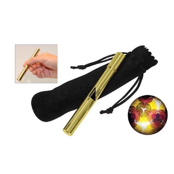 Solid brass pocket kaleidoscope features a gold plated barrel and glass... from ASI 31570 Advantage Industries / AdVantage Line®