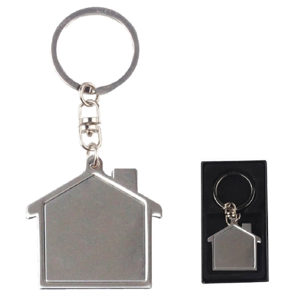 Rectangular shape chrome metal key holder... from ASI 74585 Nu Promo International / Nu Promo Line