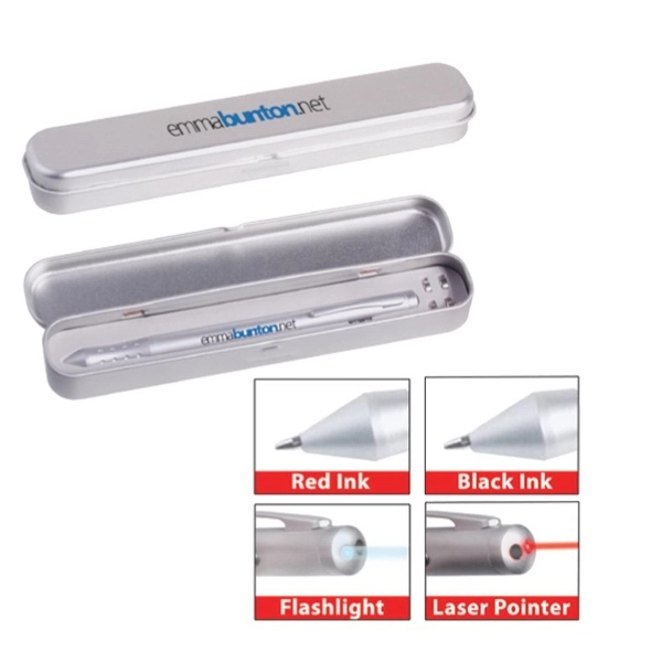 Laser/flashlight pen with black and red ink cartridges... from ASI 31570 Advantage Industries / AdVantage Line®