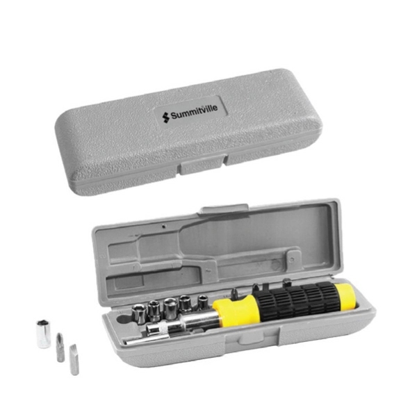 Compact and economical 15-piece ratchet/screwdriver tool set in gray molded case.... from ASI 31570 Advantage Industries / AdVantage Line®