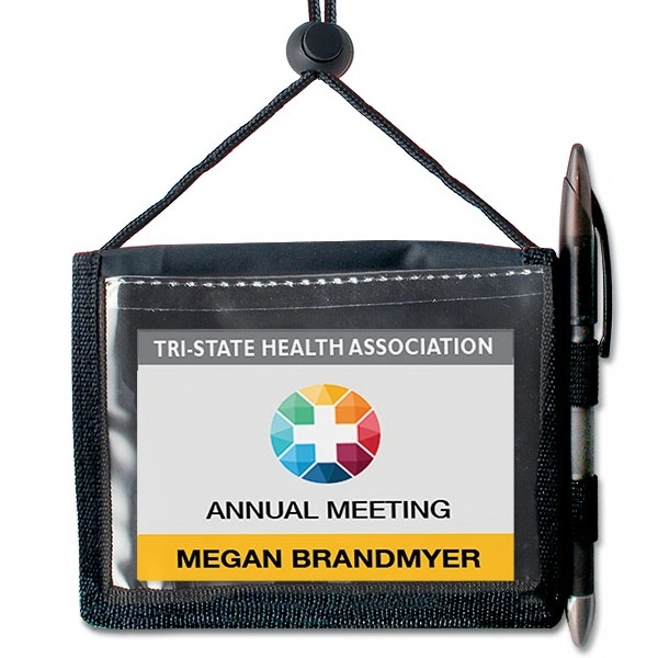 These stylish nylon multi-pocket folding credential wallets feature  a 34"... from ASI 79898 Promovision / PROMOVISION