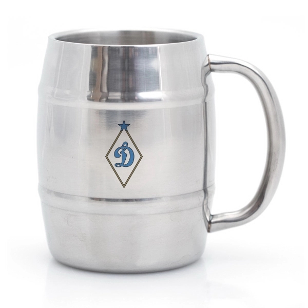 14 oz. Stainless Steel Barrel Mug Double Wall Stainless Steel Construction... from ASI 40544 Binaco / Binaline