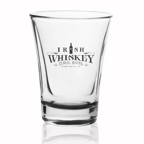 2 oz. clear shot glass, measuring 3.9"H x 2.1" rim x... from ASI 39552 BEL Promo