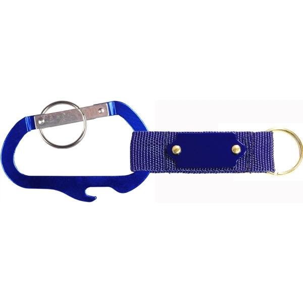 3 inches carabiner with bottle opener, metal plate and split key... from ASI 74585 Nu Promo International / Nu Promo Line