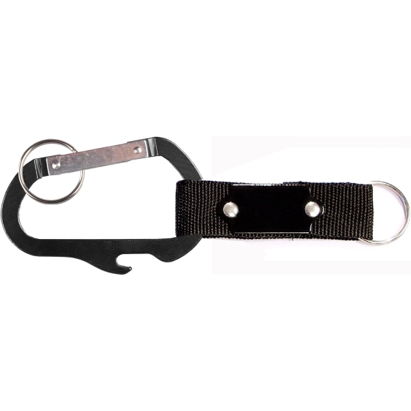 3 inches carabiner with bottle opener, metal plate and split key... from ASI 74585 Nu Promo International / Nu Promo Line