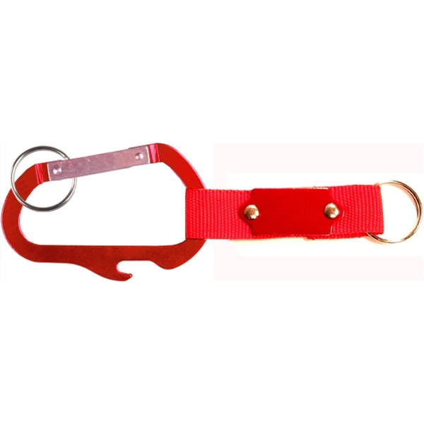 3 inches carabiner with bottle opener, metal plate and split key... from ASI 74585 Nu Promo International / Nu Promo Line