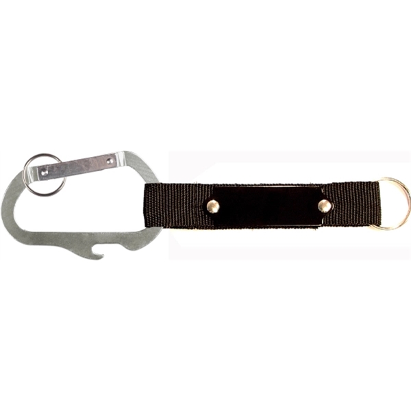 3 inches carabiner with bottle opener, large metal plate and split... from ASI 74585 Nu Promo International / Nu Promo Line