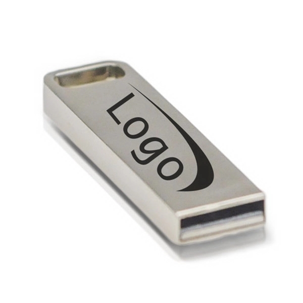 Metal USB drive with unique shape, slender brushed metal casing and... from ASI 63776 KTI Networks Inc / KTI Promo