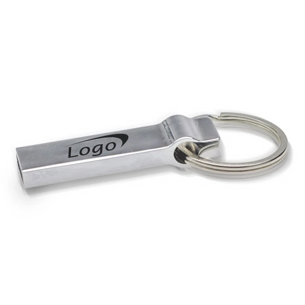 Metal USB drive with slender casing and included keyring; offered in... from ASI 63776 KTI Networks Inc / KTI Promo