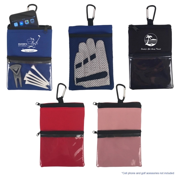 Versatile accessory pouch with two zippered compartments and mesh pocket... from ASI 34800 Alstar Creations / Alstar Line