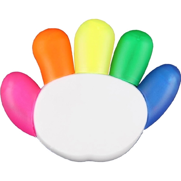 fiver color highlighter, high five, hand shape, different colors for each... from ASI 74585 Nu Promo International / Nu Promo Line