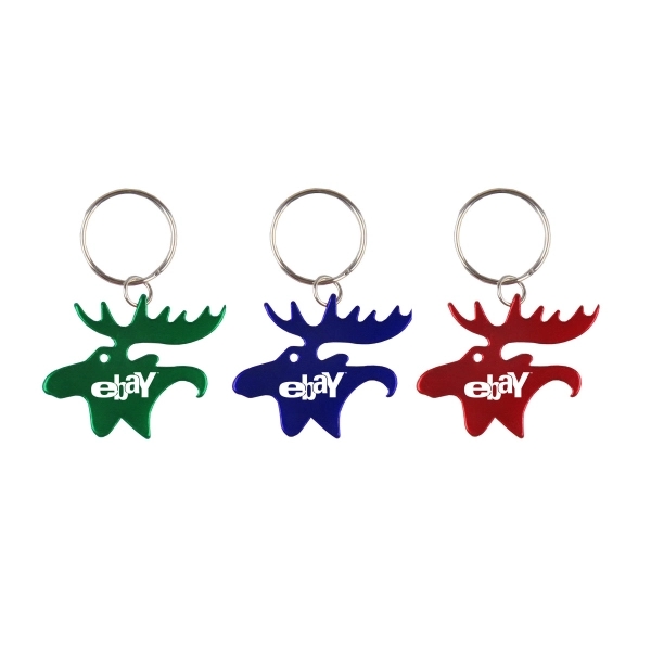 Moose, Deer, Elk shape bottle opener key chain.... from ASI 74585 Nu Promo International / Nu Promo Line
