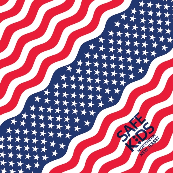 22" x 22" cotton bandana with wavy American flag design.... from ASI 44020 Bandanna Promotions By CARO-LINE / Bandanna Promotions