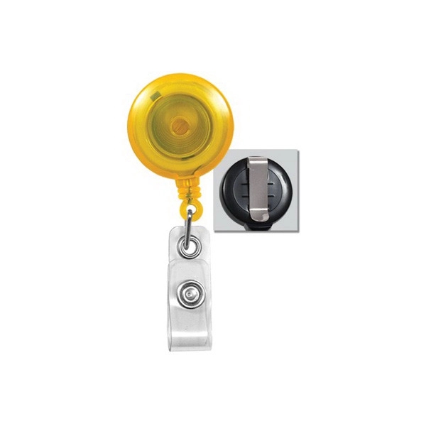 1.25" x 3.12" round plastic badge reel with 34" retractable cord... from ASI 62088 IDProductsource